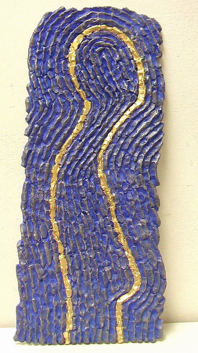 2001,Tři obrysy ,cín, 67x29 cm