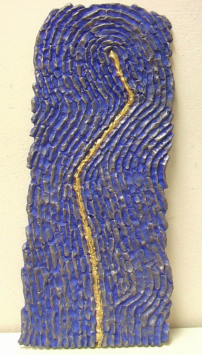 2001,Tři obrysy ,cín, 67x29 cm