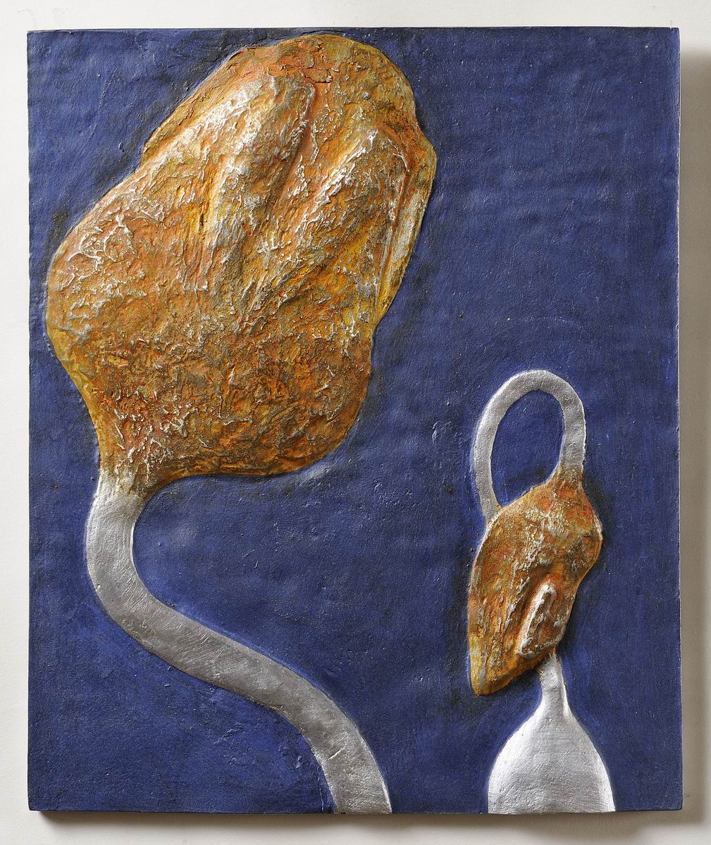 2010,Květy plodů 3 ,cín, 35x25 cm