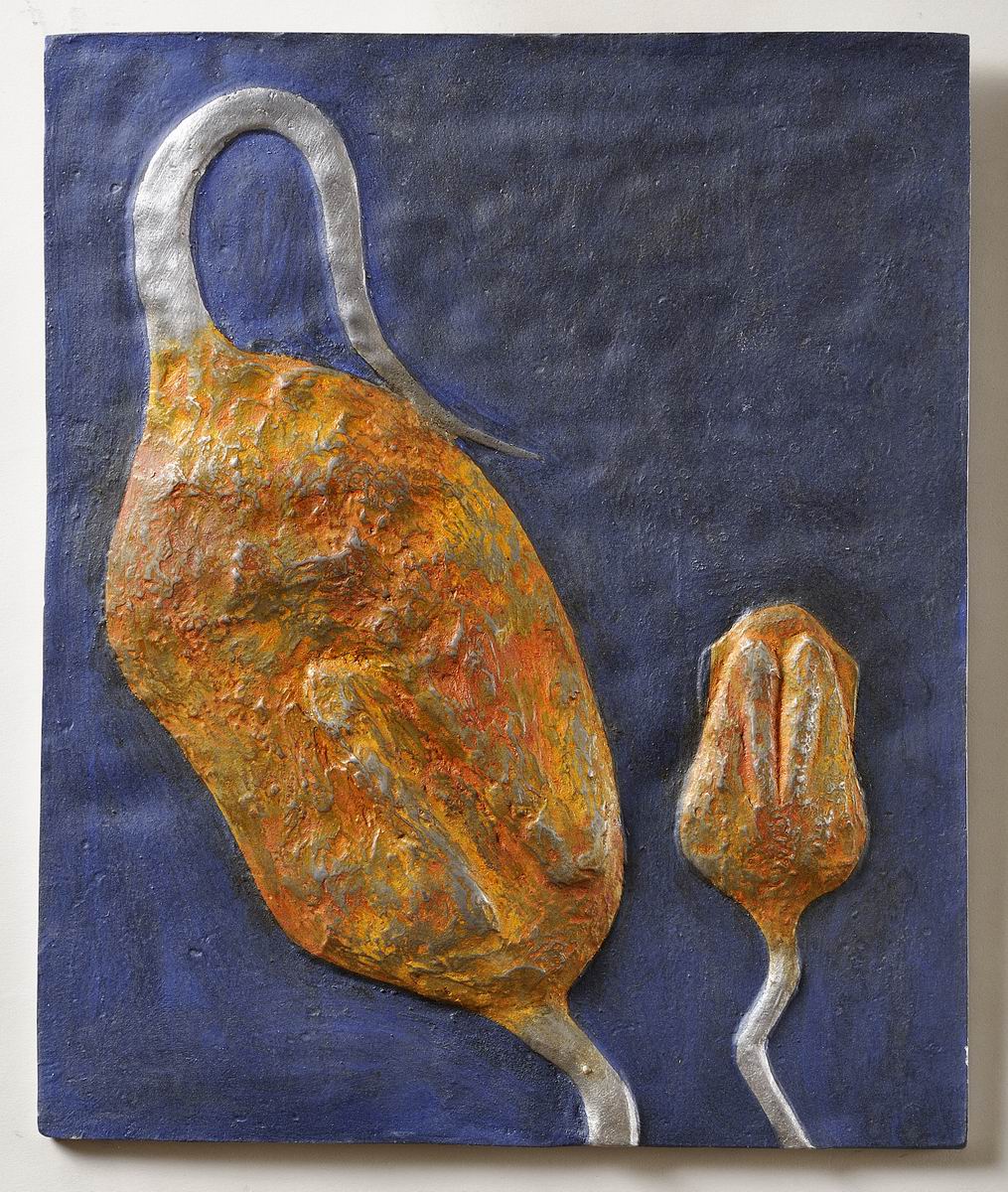 2010,Květy plodů 9 ,cín, 35x25 cm