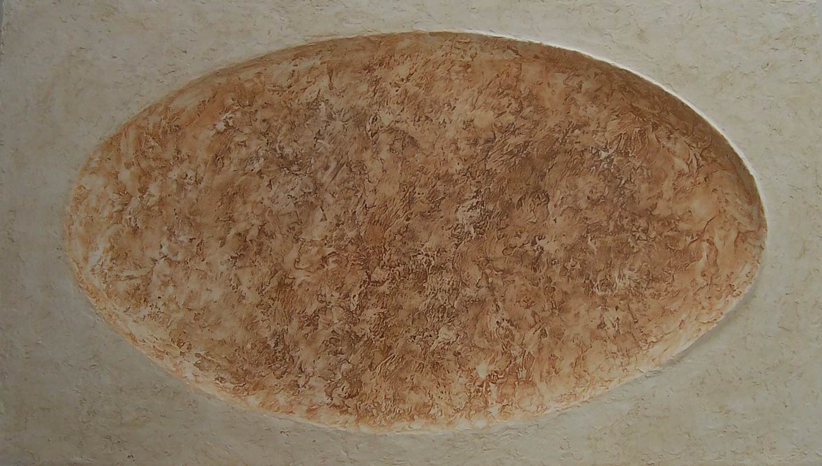 2006,Hnědý otisk plodu ,sádra ,88x50 cm