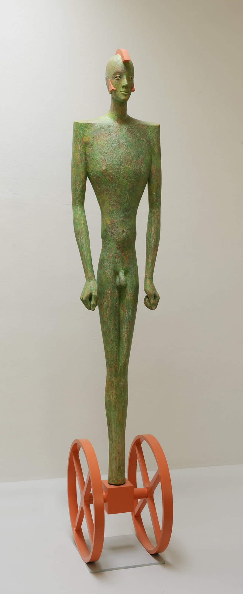 2015, Válečník, kov+sklo-cement, 242 cm, 2015, Warrior, metal+glass-cement composite, 242 cm.jpg